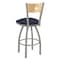 Holland Bar Stool Co 25" Swivel Counter Stool, Nickel Finish, Nat Back, Graph Anchor Seat 83025ANNatMplB014 - alternate 2